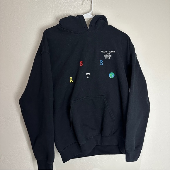 Travis Scott Astroworld Europe Tour 2018 Hoodie Black Size Medium - Picture 1 of 7